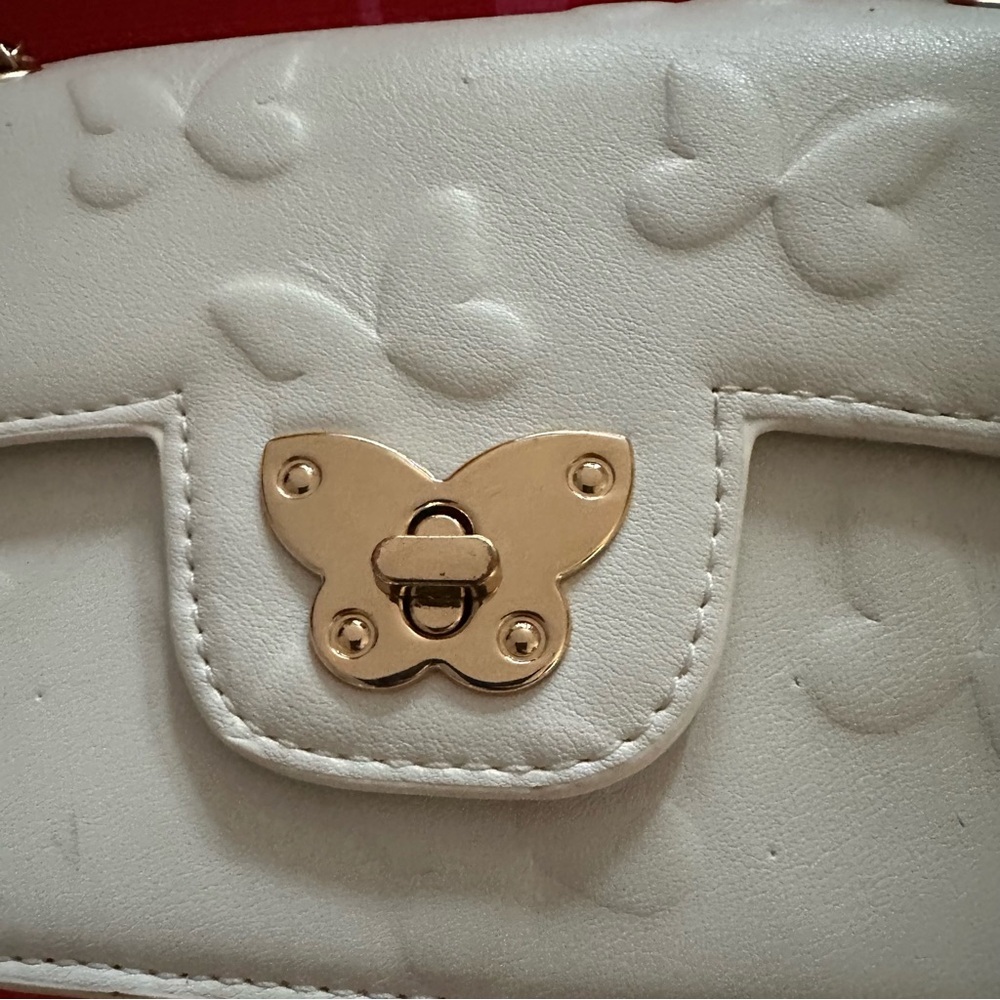 LOVEDREAM Ivory Jelly Flap Bag Butterflies Double Chains Mini Crossbody R $55 - Picture 9 of 16